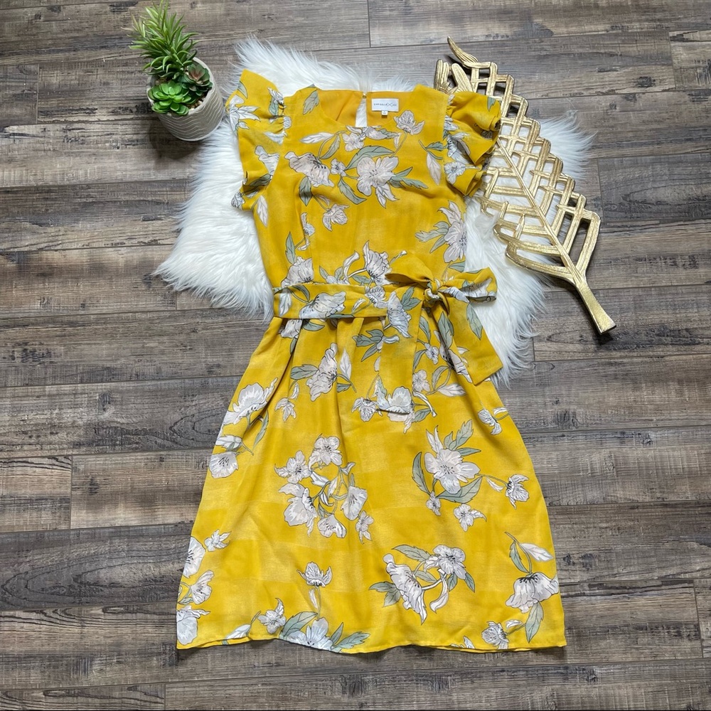Chriselle X J.O.A. Floral Ruffle Dress‎